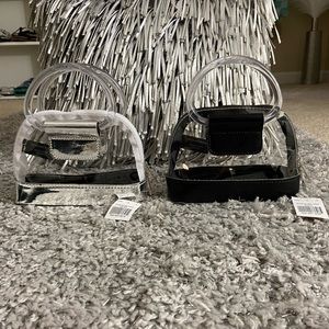 2 clear mini dome purses